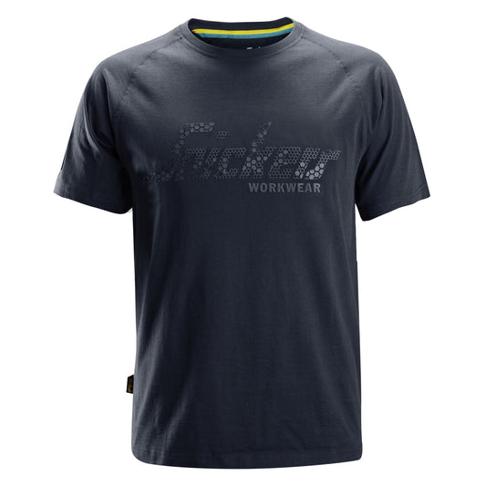 Snickers Workwear 2580 Embossed Logo T-Shirt Navy Blue