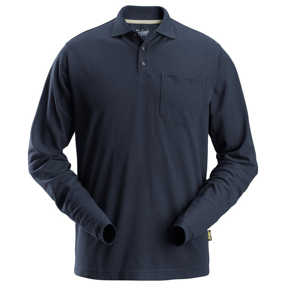 Snickers Workwear - 2608 Polo de manga larga piqué azul marino