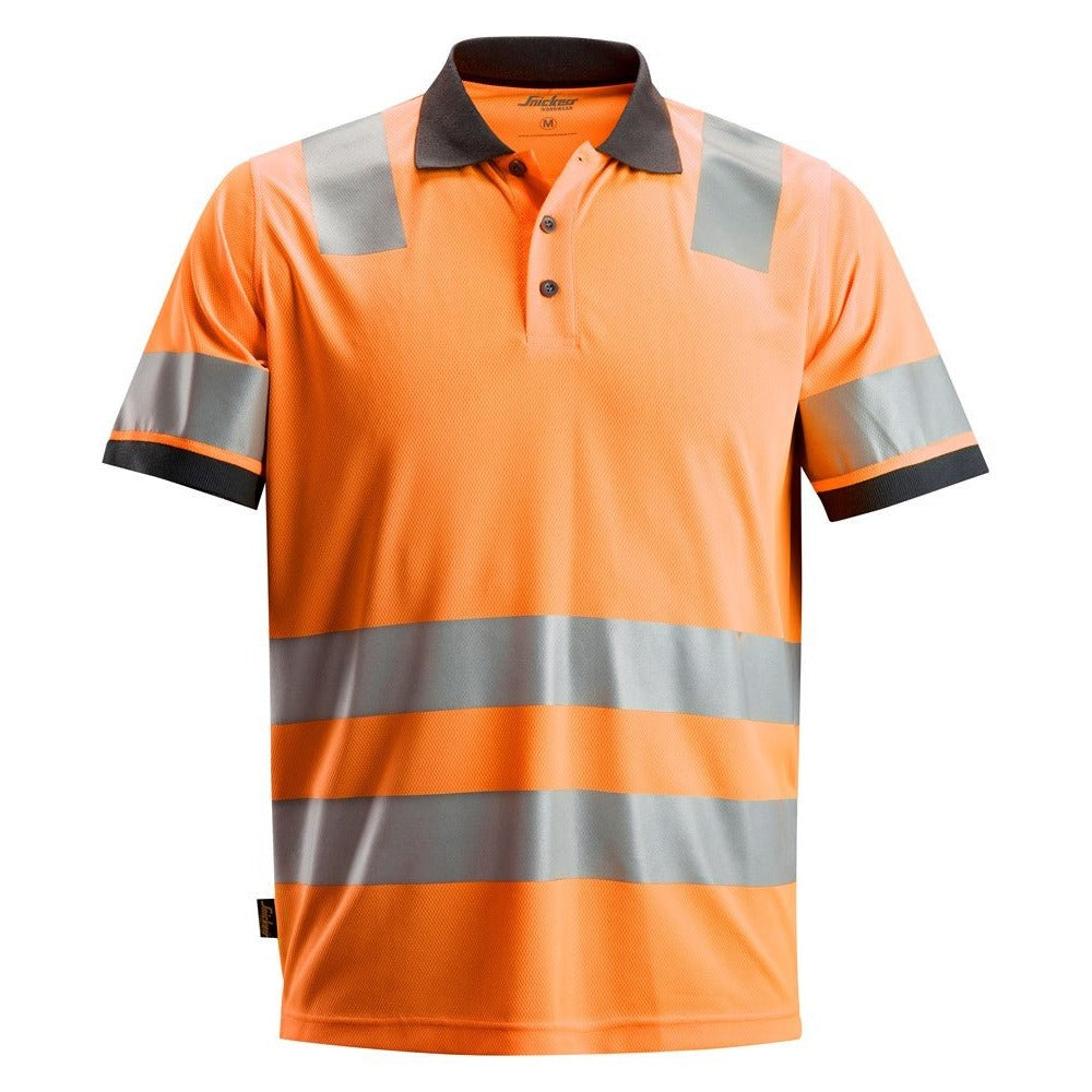 Snickers Workwear - 2730 Polo de manga corta alta visibilidad clase 2 naranja