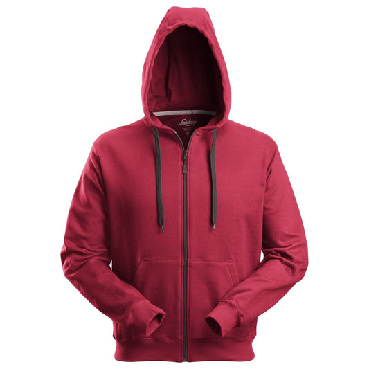 Snickers Workwear - 2801 Sudadera clásica con capucha y cremallera completa roja