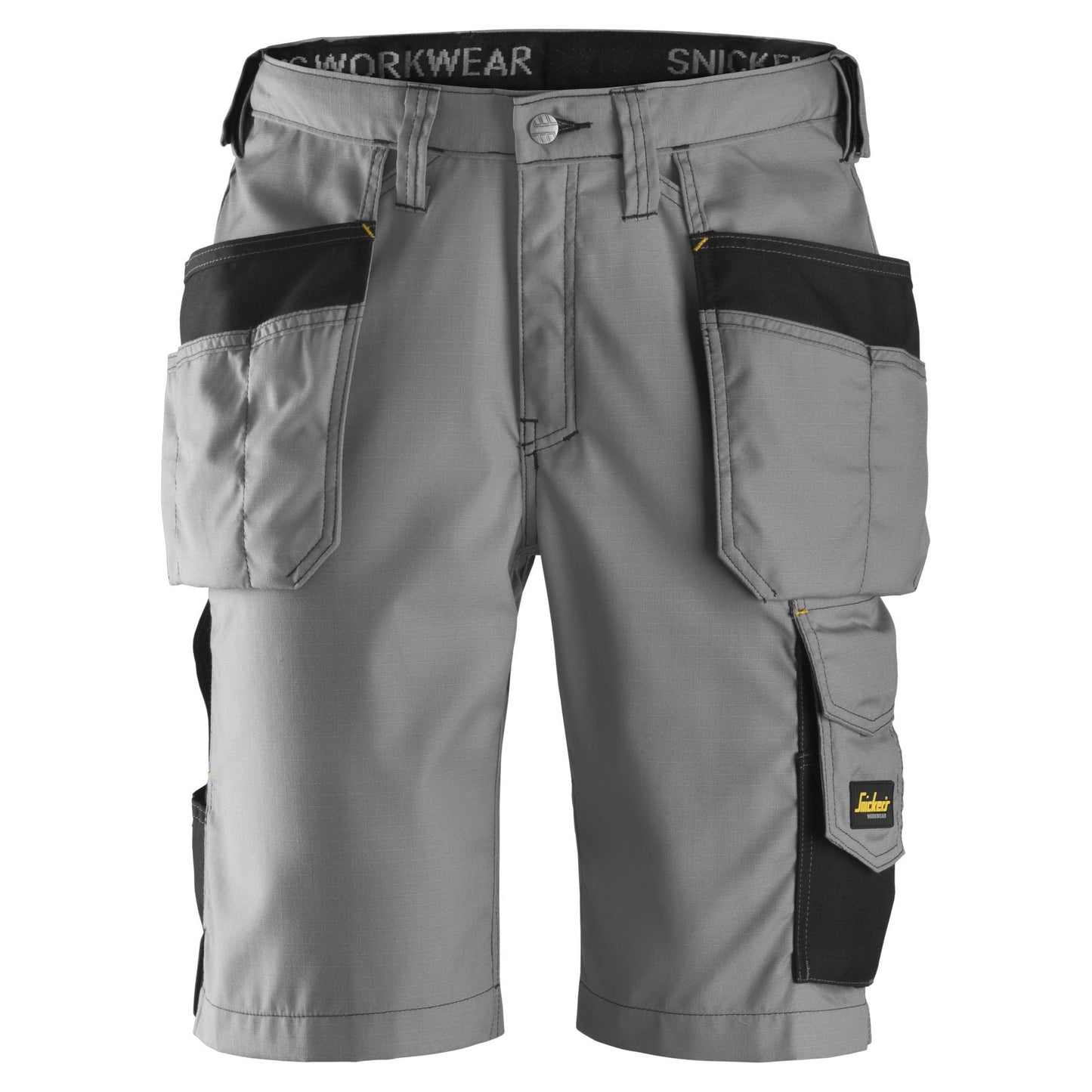 Snickers Workwear - 3023 Pantalones cortos de trabajo Rip-Stop con bolsillos flotantes gris/ negro