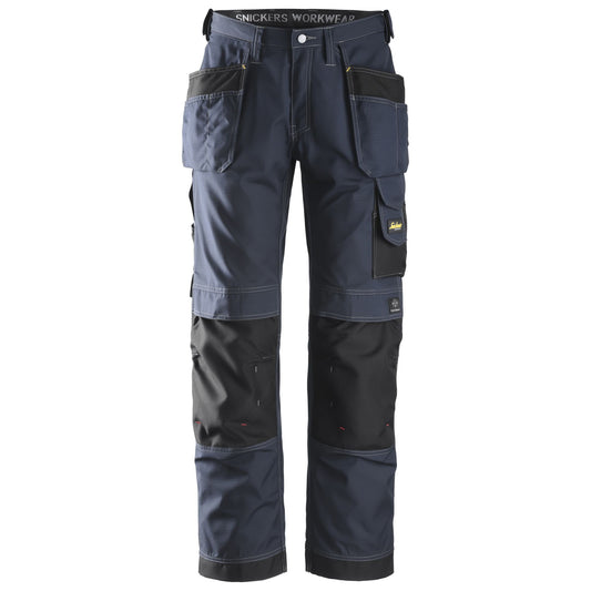 Snickers Workwear - 3213 Pantalones largos de trabajo Rip-Stop azul marino con bolsillos flotantes