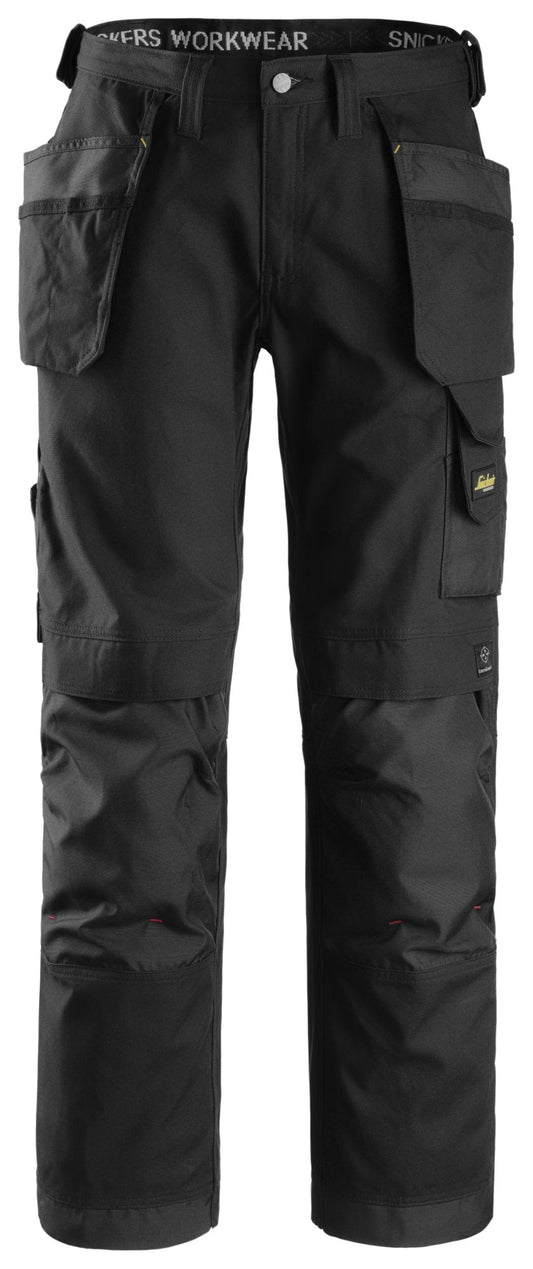 Snickers Workwear 3214 Pantalones largos de trabajo Canvas+ bolsillos flotantes Negro