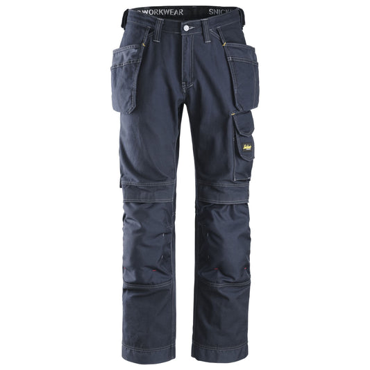 Snickers Workwear - 3215 Pantalones largos de trabajo algodón Comfort bolsillos flotantes Azul marino