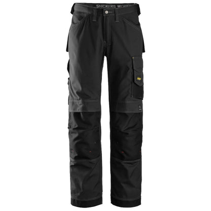 Snickers Workwear - 3313 Black Rip-Stop Long Work Trousers