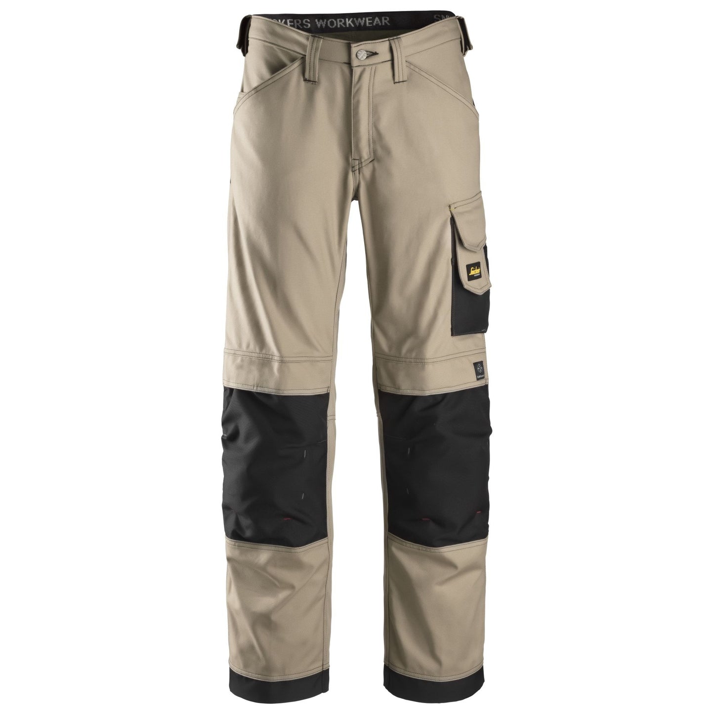 Snickers Workwear 3314 Canvas+ Khaki/Black Long Work Trousers