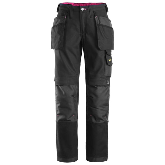 Snickers Workwear - 3714 Pantalón largo para mujer con bolsillos flotantes Canvas+ negro
