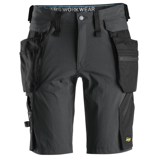Snickers Workwear - 6108 LiteWork Shorts with Detachable Floating Pockets, Steel Grey/Black