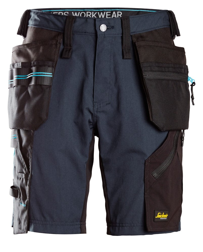 Snickers Workwear 61109504050 - 6110 Pantalones cortos de trabajo con bolsillos flotantes LiteWork 37.5® azul marino-negro talla 50