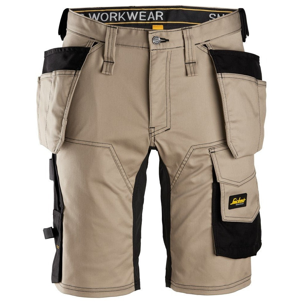 Snickers Workwear - 6141 Slim Fit All-Round Stretch Work Shorts with Floating Pockets, Beige/Black