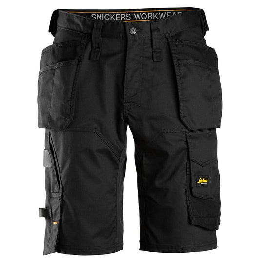 Snickers Workwear - 6151 AllroundWork Loose Fit Stretch Shorts with Floating Pockets Black