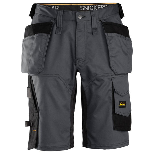 Snickers Workwear - 6151 AllroundWork Loose Fit Stretch Shorts with Floating Pockets, Steel Grey/Black