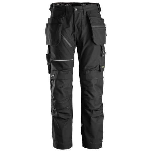 Snickers Workwear - 6214 Long Work Trousers with Floating Pockets Canvas+ RuffWork Black