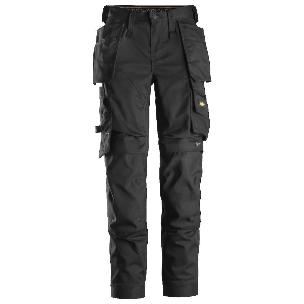 Snickers Workwear - 6247 Pantalones largos elásticos de trabajo para mujer con bolsillos flotantes AllroundWork negro
