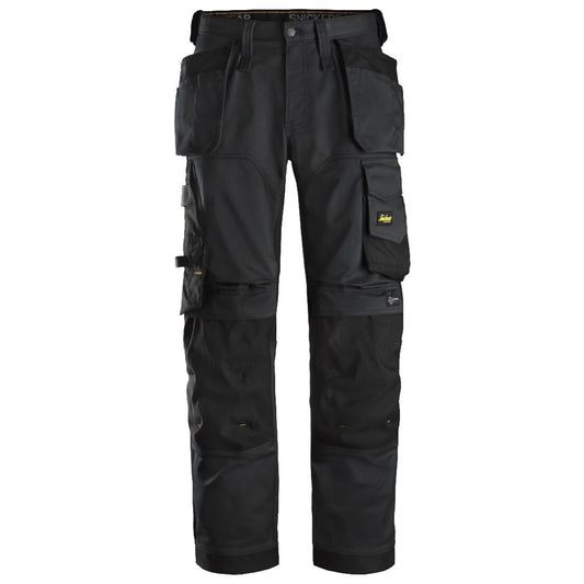 Snickers Workwear - 6251 Pantalones largos de trabajo elásticos ajuste holgado AllroundWork Loose Fit con bolsillos flotantes color negro