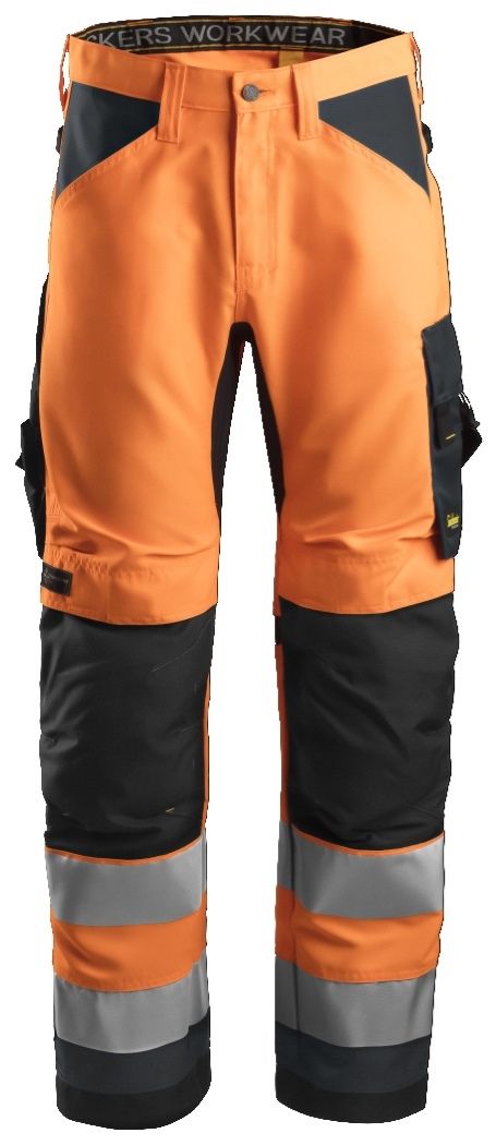 Snickers Workwear 63315558048 - Pantalón AW+ Alta Vis. CL2 naranja-gris acero T.48