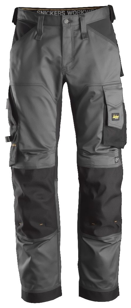 Snickers Workwear 63515804050 - Pantalon elastico ajuste holgado AllroundWork gris acero-negro talla 050