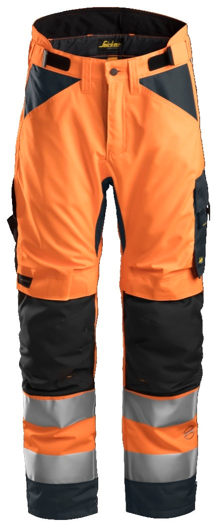 Snickers Workwear 6639 Pantalones largos de trabajo aislantes 37.5® de alta visibiidad clase 2 AllroundWork  naranja/ gris acero