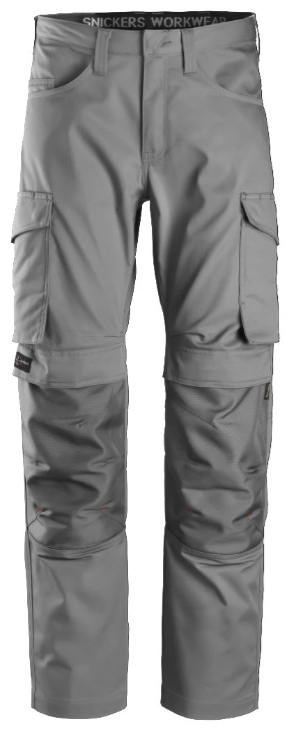 Snickers Workwear 6801 Pantalón largo Servicios + Portarodilleras Gris