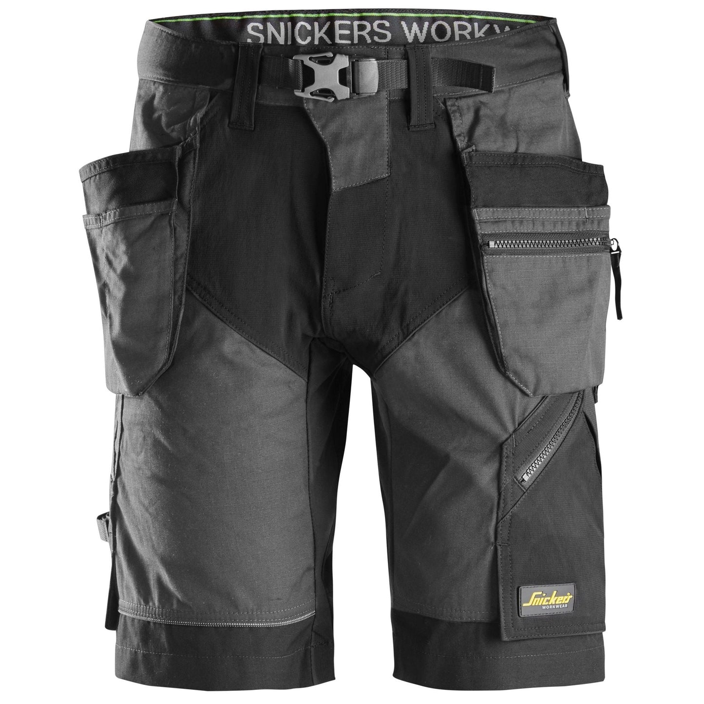Snickers Workwear - 6904 Pantalones cortos de trabajo FlexiWork+ bolsillos flotantes gris acero