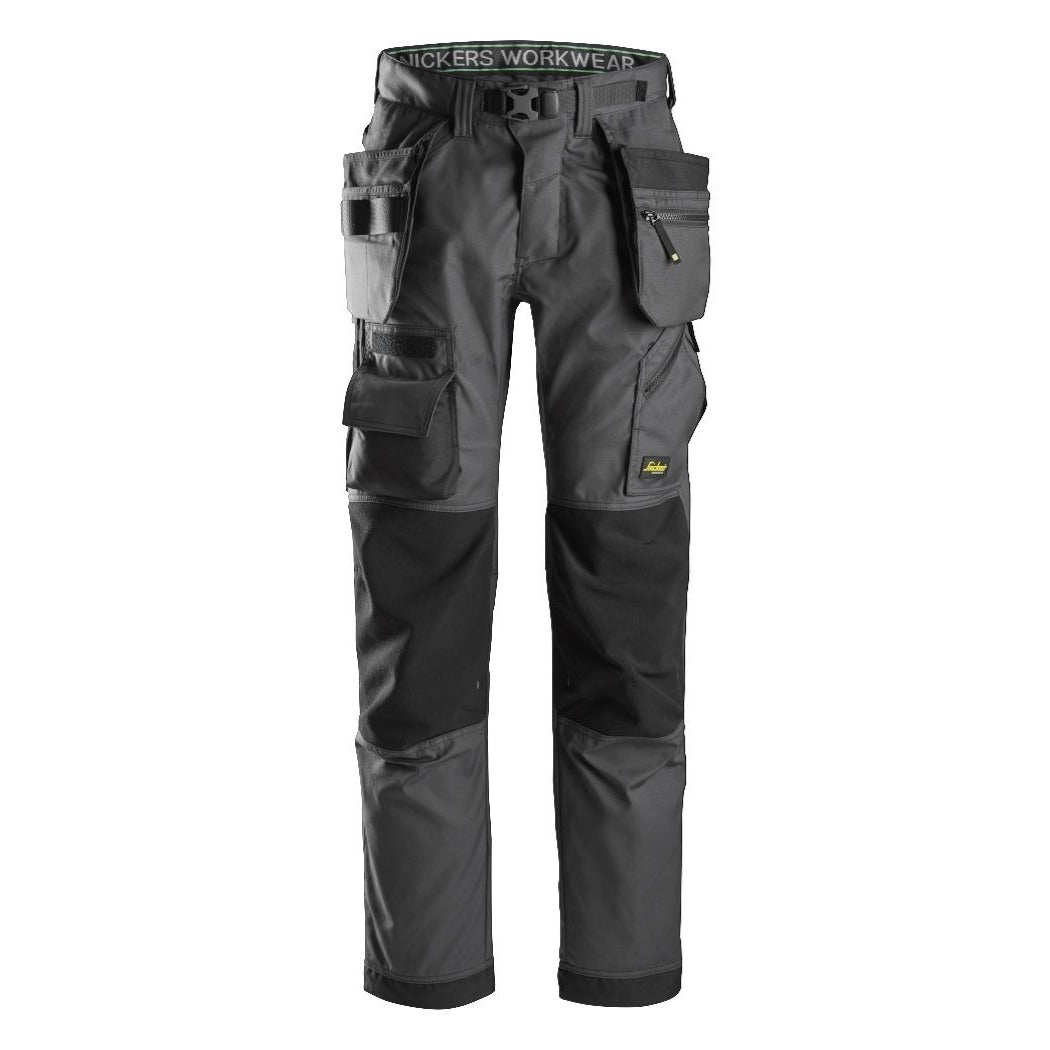 Snickers Workwear - 6923 Tilers' Trousers with Floating Pockets, FlexiWork, Steel Grey/Black