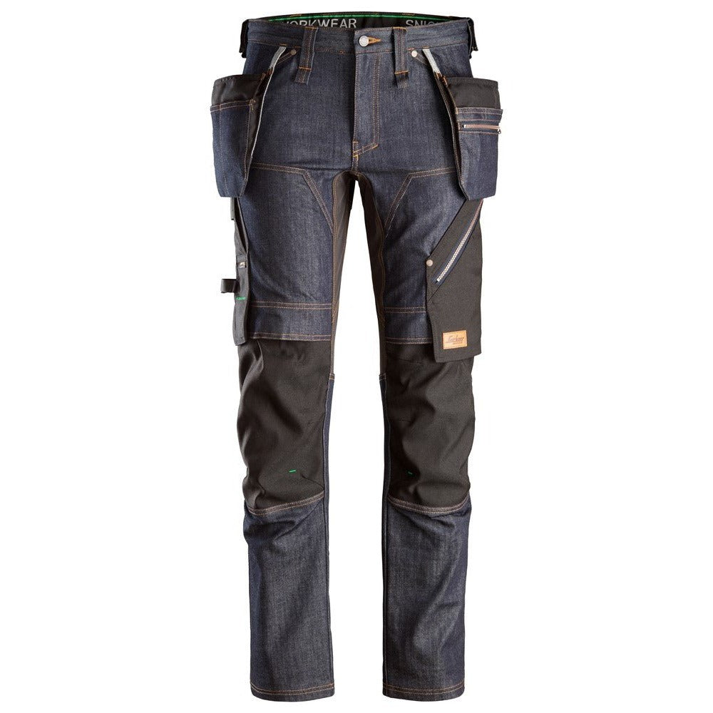 Snickers Workwear - 6955 Pantalones largos de trabajo FlexiWork en tejido vaquero con bolsillos flotantes