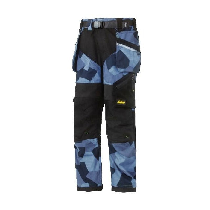 Snickers Workwear - 7505 Junior FlexiWork Long Trousers Blue Camouflage