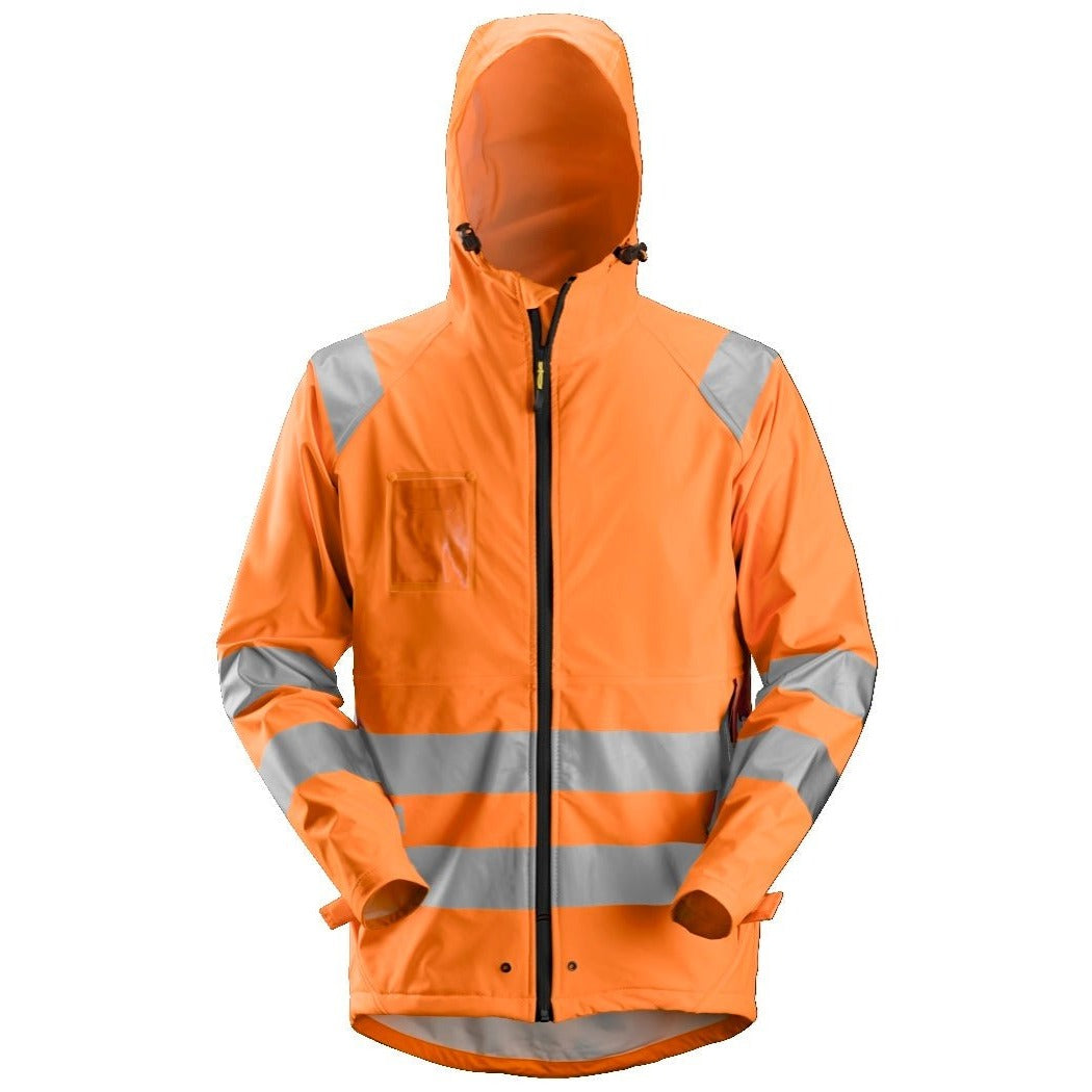 Snickers Workwear - Veste imperméable haute visibilité en PU 8233 classe 3, orange