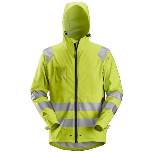 Snickers Workwear - 8233 Chaqueta impermeable PU de alta visibilidad clase 3 amarilla