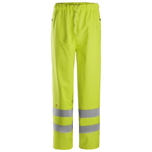 Snickers Workwear - 8267 Pantalones largos impermeables PU de alta visibilidad clase 2 ProtecWork amarillo