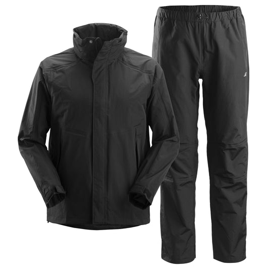 Snickers Workwear - 8378 Black Raincoat and Trousers Set