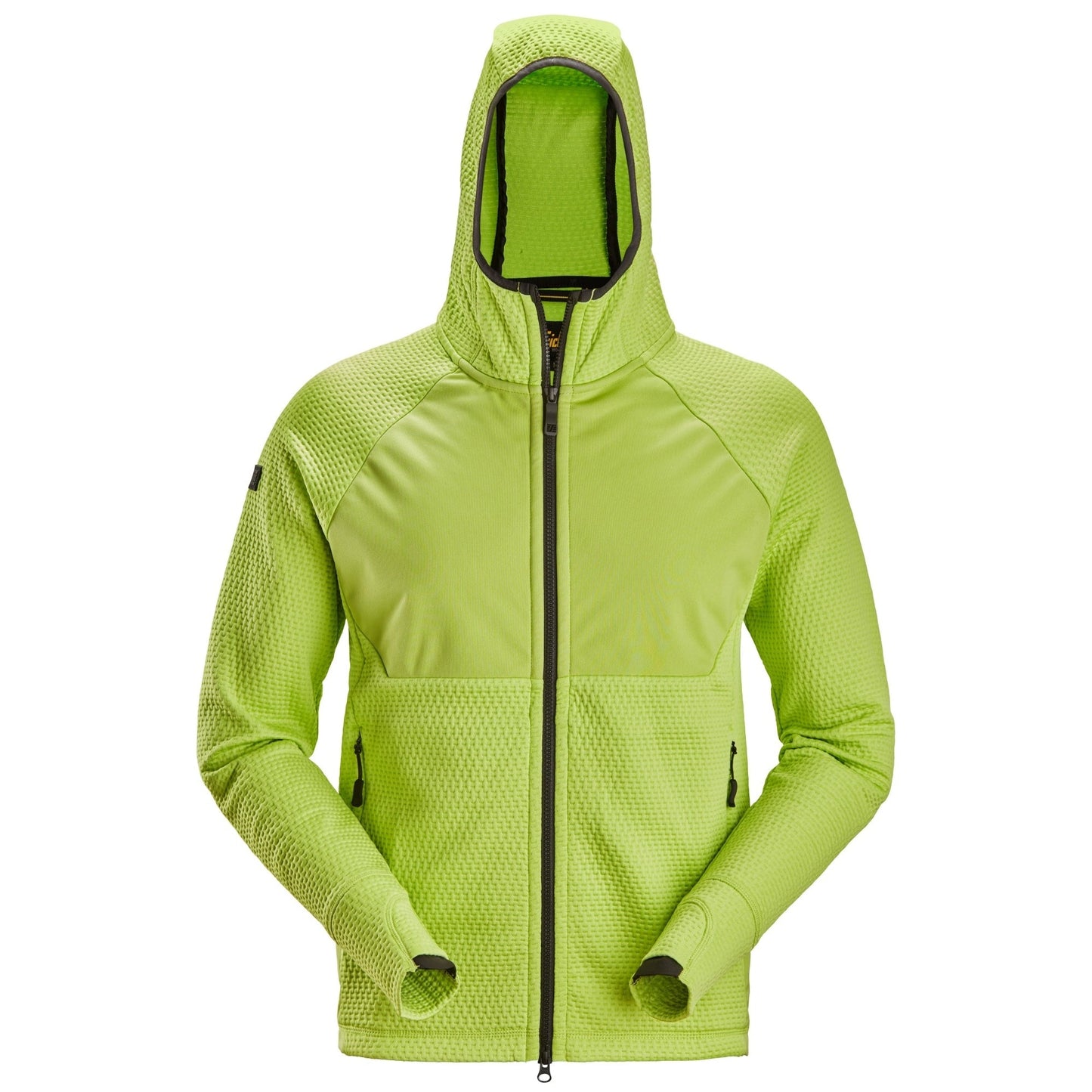Snickers Workwear 8405 Lime Green FlexiWork Mid-Zip Hooded Jacket