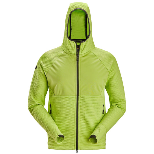 Snickers Workwear 8405 Lime Green FlexiWork Mid-Zip Hooded Jacket