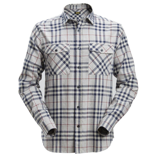 Snickers Workwear - 8516 AllroundWork Check Flannel Long Sleeve Shirt Ash/Red