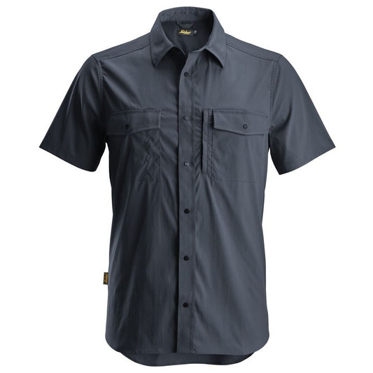 Snickers Workwear - 8520 Camisa de manga corta absorbente LiteWork azul marino