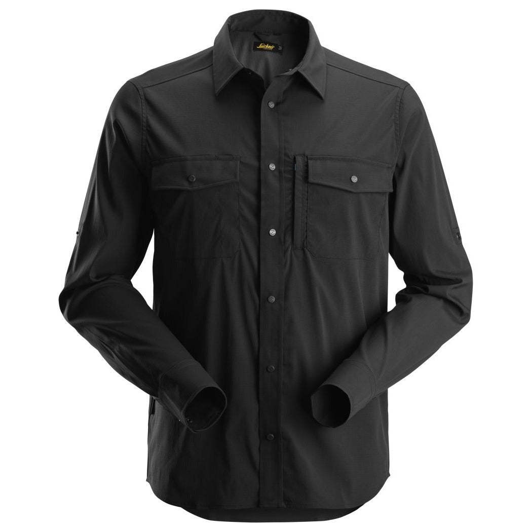 Snickers Workwear - 8521 Camisa de manga larga absorbente LiteWork negro