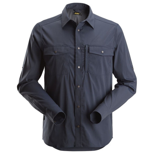 Snickers Workwear - 8521 Camisa de manga larga absorbente LiteWork azul marino