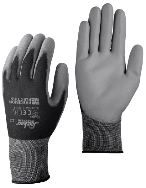 Snickers Workwear 93210448012 - 9321 Guantes Precision Flex Light negro-gris talla 12 (Lote de 10 uds)