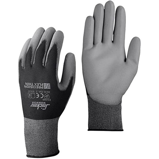 Snickers Workwear - 9321 Par de guantes Precision Flex Light Negro / Gris (Lote de 10 uds)