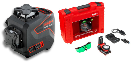 Sola PLANO3DGREENPRO - Nivel láser de líneas 360º con gafas y soporte para pared Plano 3D Green Professional - Ferrotecnia