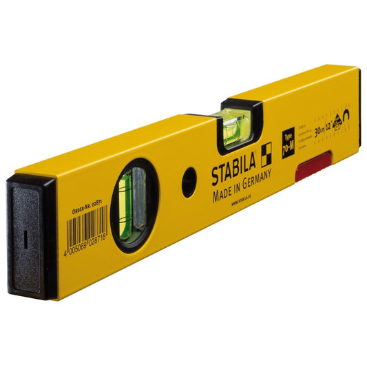 Stabila 28718 - Nivel de burbuja con base magnética Stabila Serie 70M de 30 cm.
