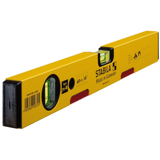 Stabila 28725 - Stabila Series 70M 40 cm bubble level with magnetic base.