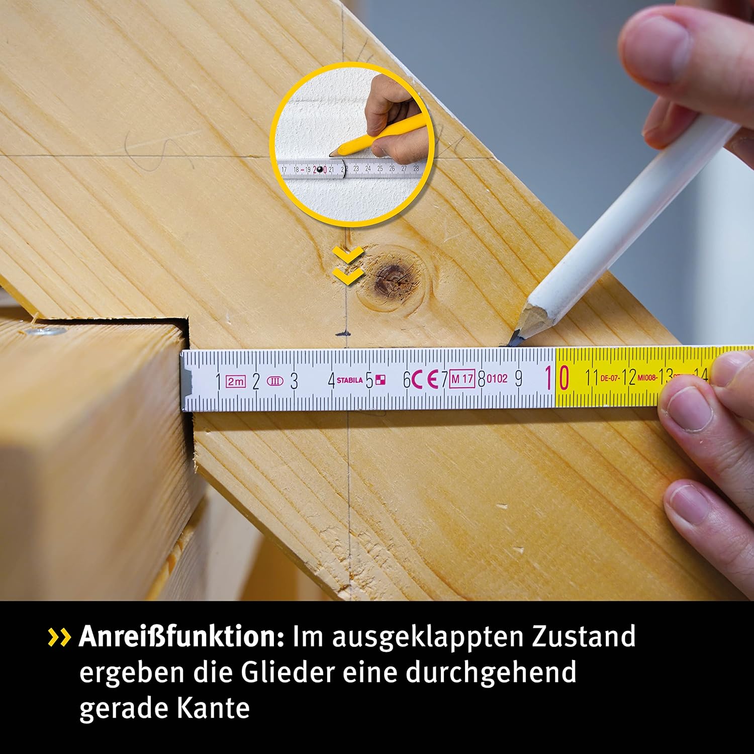 Stabila 190743 - Metro plegable de madera Stabila GEO 4107 de 3 m. - Ferrotecnia