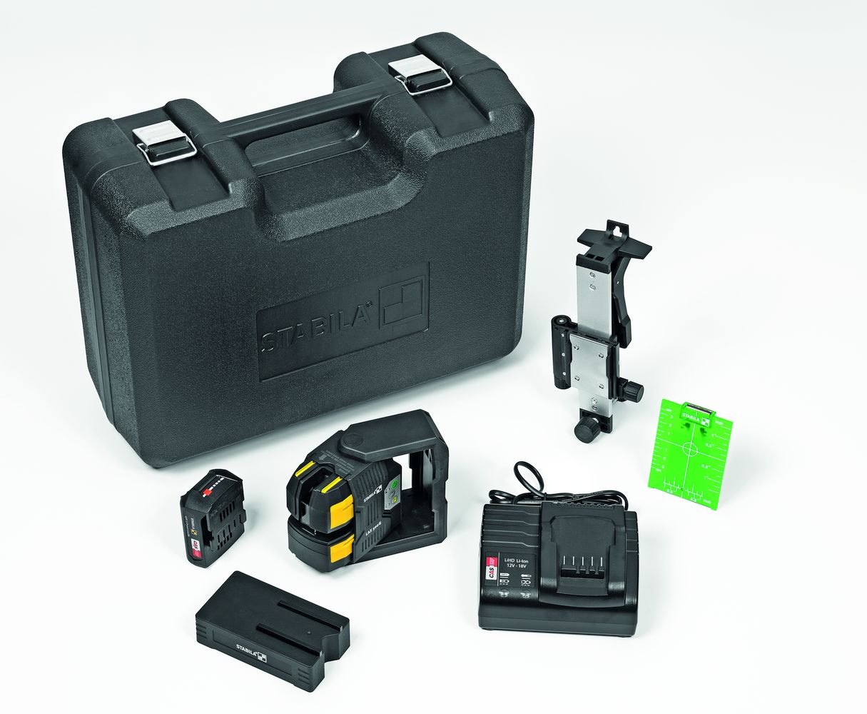 Stabila 199845 - Láser de líneas en cruz y plomada LAX 500 G, juego de 7 piezas, con batería y cargador (UE) - Ferrotecnia