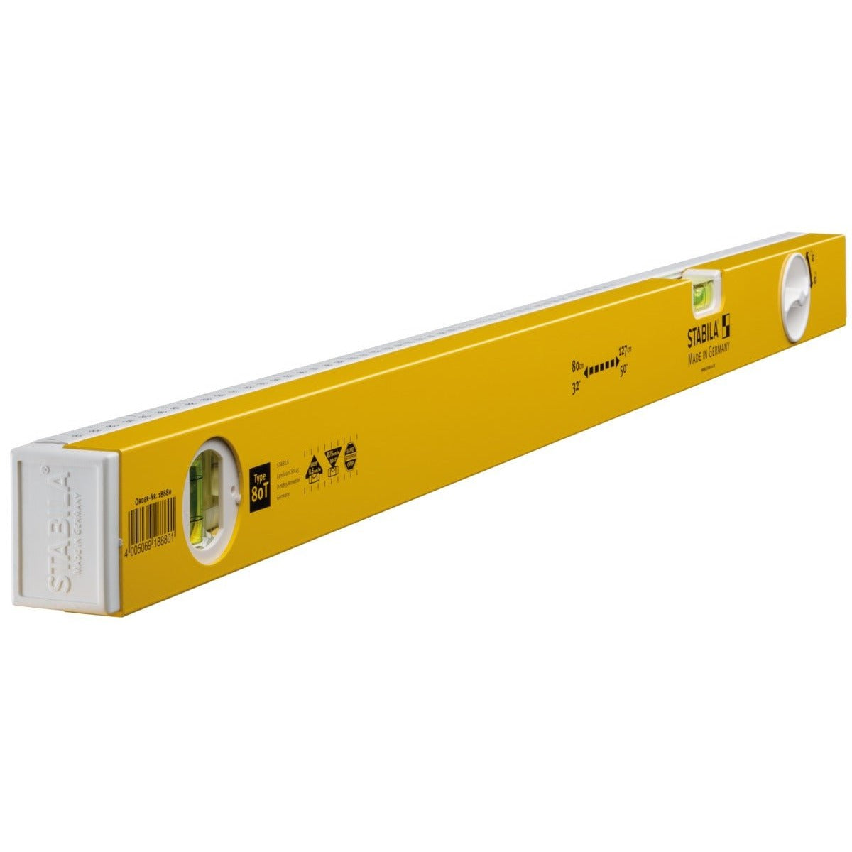 Stabila 188801 - Nivel de burbuja telescópico de 80-127 cm Serie 80 T
