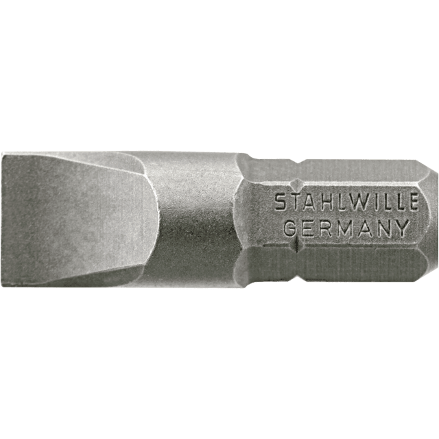Stahlwille 08070124 - Punta de 1/4" con cabeza ranurada 0,8x4 mm L.28 mm - Ferrotecnia