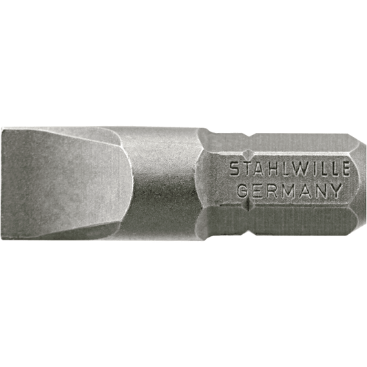 Stahlwille 08070125 - Punta de 1/4" con cabeza ranurada 0,8x5,5 mm L.28 mm - Ferrotecnia