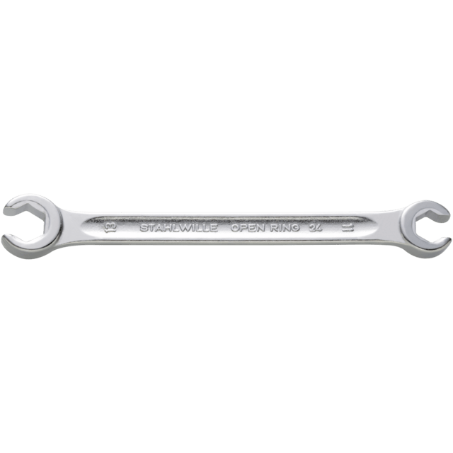 Stahlwille 41482428 - Llave de doble boca con anillo abierto, en ángulo SW 3/8 x 7/16 L.155mm