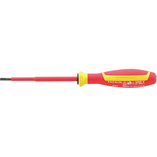 Stahlwille 46603030 - Destornillador VDE 0,5x3 mm L.100 mm - Ferrotecnia