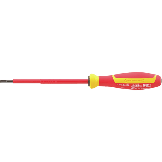 Stahlwille 46603035 - Destornillador VDE 0,6x3,5 mm L.100 mm - Ferrotecnia